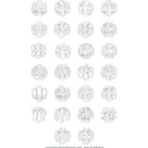 14K White Gold 20 mm 3-Letter Script Monogram 7" Bracelet