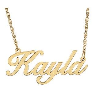 14K Yellow Gold Script Single Name 18" Necklace