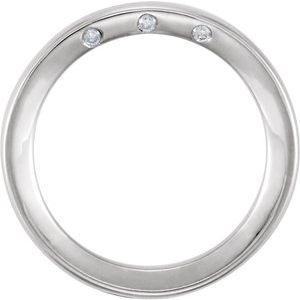 14K White Gold 4 mm .03 CTW Diamond Accented Men's Band. 122263:6006:P