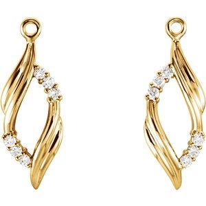 14K Yellow Gold 1/6 CTW Diamond Earring Jackets