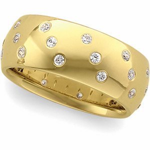 14K Yellow Gold Gypsy-Set Eternity Band. 120348:268014:P