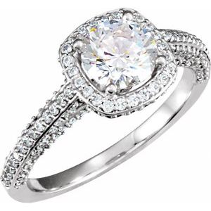 14K White Gold 5.8 mm Round 1/2 CTW Diamond Halo-Style Engagement Ring. 67721:212:P
