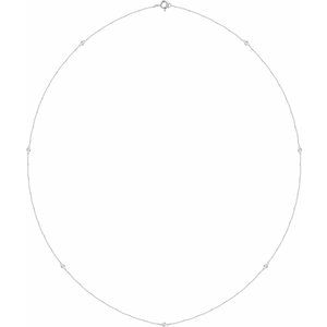 14K White Gold 1/4 CTW Diamond 7-Station 24" Necklace