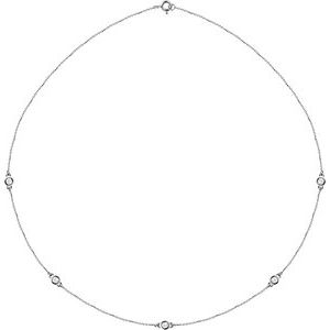 14K White Gold 1/2 CTW Diamond 5-Station 18" Necklace