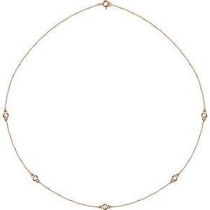 14K Rose Gold 1/2 CTW Diamond 5-Station 18" Necklace