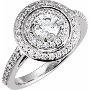 14K White Gold 7x5 mm Oval 1/2 CTW Diamond Halo-Style Accented Engagement Ring. 68220:103:P