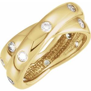 14K Yellow Gold Criss-Cross Band 120902:100018:P