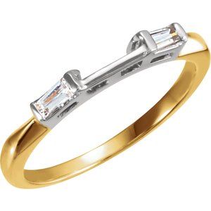 14K Yellow & White Gold 4.4 mm Round Accented Engagement Ring. 12442:73566:P