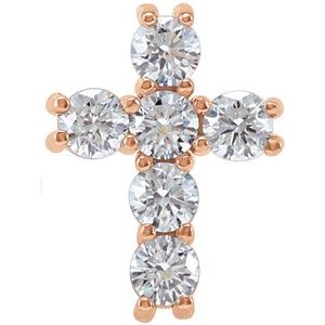 14K Rose Gold 1/2 CTW Diamond Cross Pendant