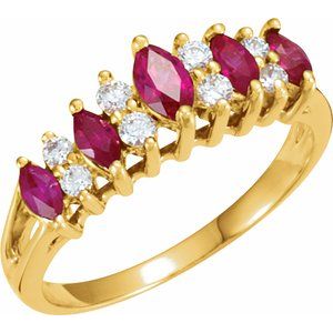14K Yellow Gold Fancy Anniversary Band 70158:56215:P