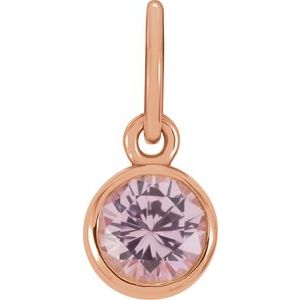 14K Rose Gold Posh Mommy® Imitation Pink Tourmaline Charm/Pendant
