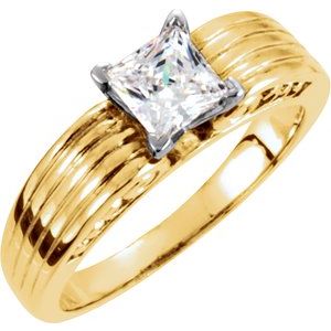 14K Yellow Gold 5 mm Engagement Ring. 120292:246419:P