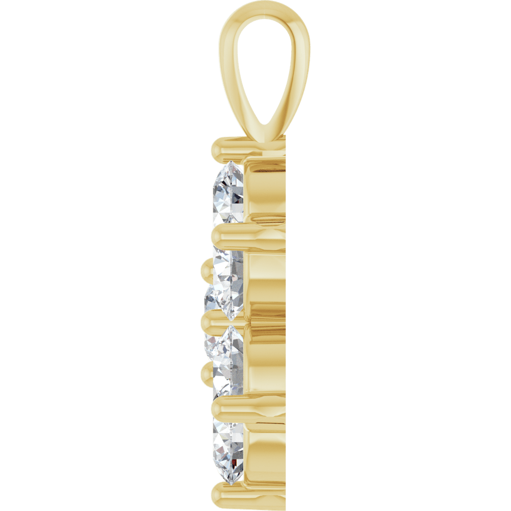 14K Yellow Gold 2 3/4 CTW Natural Diamond Cluster Pendant