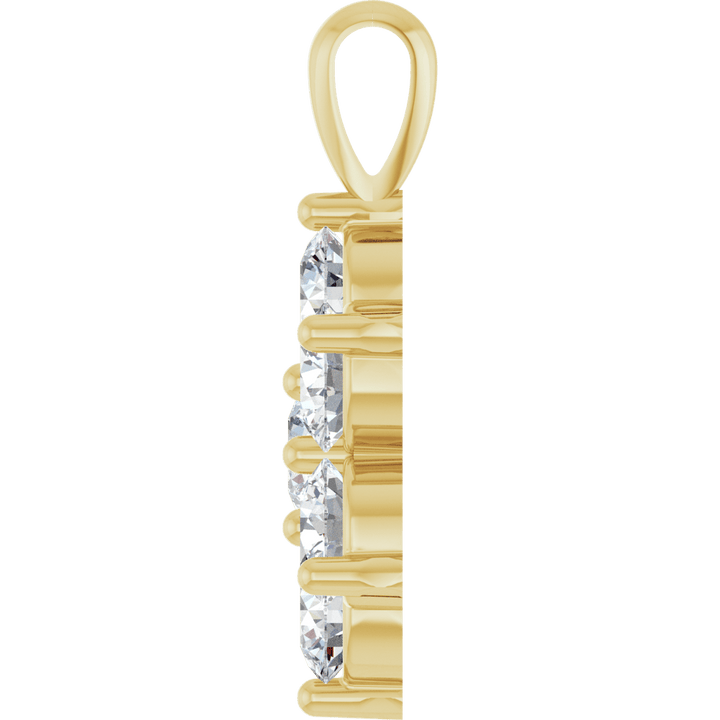 14K Yellow Gold 2 3/4 CTW Natural Diamond Cluster Pendant