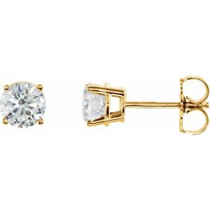 14K Yellow Gold 1 CTW Diamond Earrings