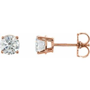 14K Rose Gold 1 CTW Diamond Earrings