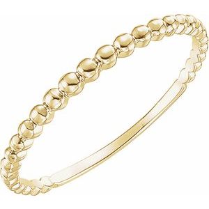 14K Yellow Gold Stackable Bead Ring. 651924:60000:P