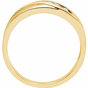 14K Yellow Gold 1/10 CTW Diamond Channel-Set Band. 60132:207292:P