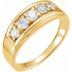 14K Yellow Gold 3/4 CTW Diamond Men's Band. 67887:102:P