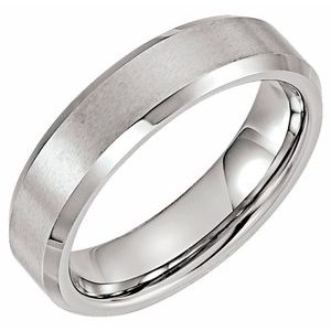 Tungsten 6 mm Beveled-Edge Inlay Band. TAR105:105:P