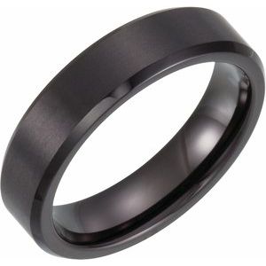 Black PVD Tungsten 6 mm Beveled-Edge Inlay Men's Band. TAR105B:108:P