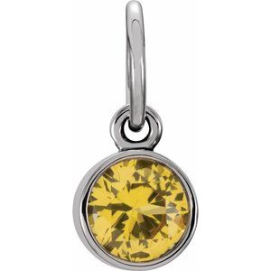 Sterling Silver Posh Mommy® Imitation Citrine Charm/Pendant