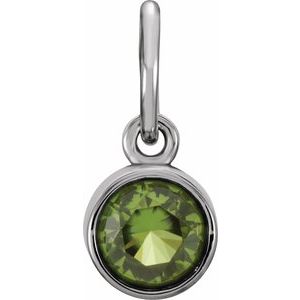 Sterling Silver Posh Mommy® Imitation Peridot Charm/Pendant