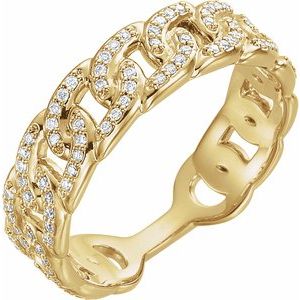 14K Yellow Gold 1/4 CTW Diamond Stackable Link Ring 123098:601:P