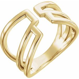 10K Yellow Gold Negative Space Ring