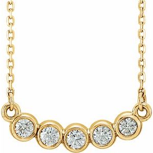 14K Yellow Gold  1/3 CTW Diamond Bezel-Set Necklace