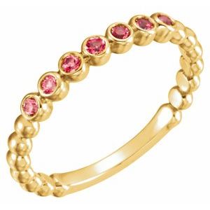 14K Yellow Gold Natural Ruby Stackable Ring. 71813:60011:P
