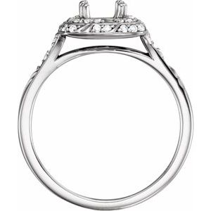 14K White Gold 5.8 mm Round 1/6 CTW Diamond Halo-Style Accented Engagement Ring. 121961:201:P
