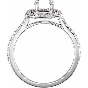 14K White Gold 5.8 mm Round 1/4 CTW Diamond Halo-Style Accented Engagement Ring. 121958:206:P