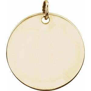 18K Yellow Gold Vermeil Be Posh® Engravable Disc Pendant