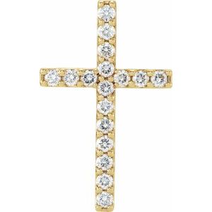 14K Yellow Gold 1 CTW Diamond Petite Cross Pendant