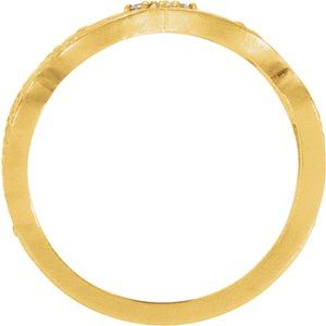 14K Yellow Gold .05 CTW Diamond Granulated Ring