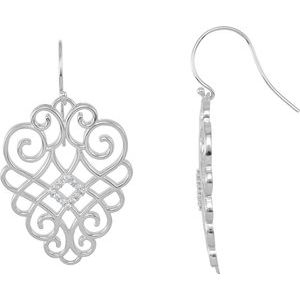Sterling Silver 1/4 CTW Diamond Earrings. 68723:85102:P