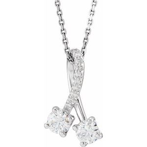 14K White Gold 1/2 CTW Diamond Necklace