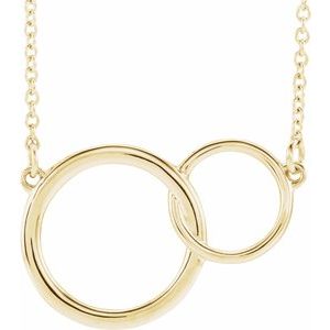 14K Yellow Gold Interlocking Circle Necklace