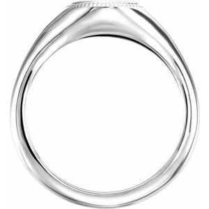 14K White Gold Cross Ring