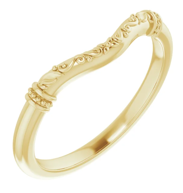 14K Yellow Gold Band for 9x6 mm Pear Ring. 52293:1126:P