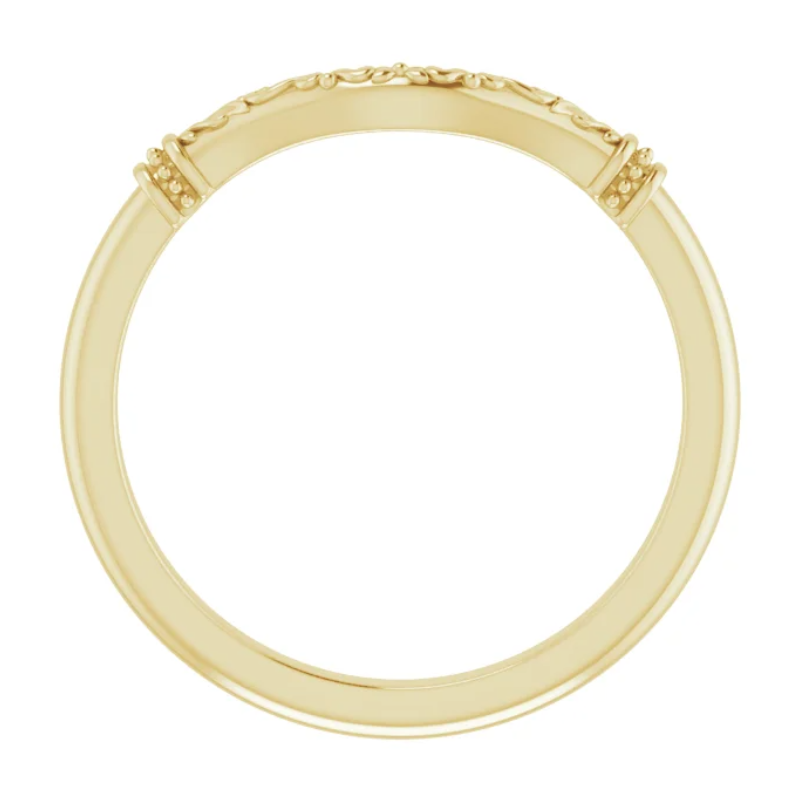 14K Yellow Gold Band for 9x6 mm Pear Ring. 52293:1126:P