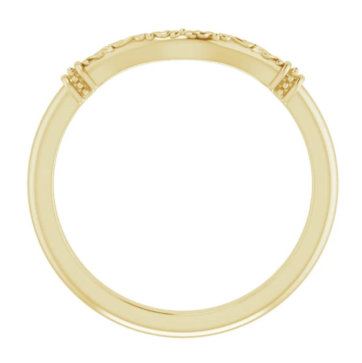 14K Yellow Gold Band for 9x6 mm Pear Ring. 52293:1126:P