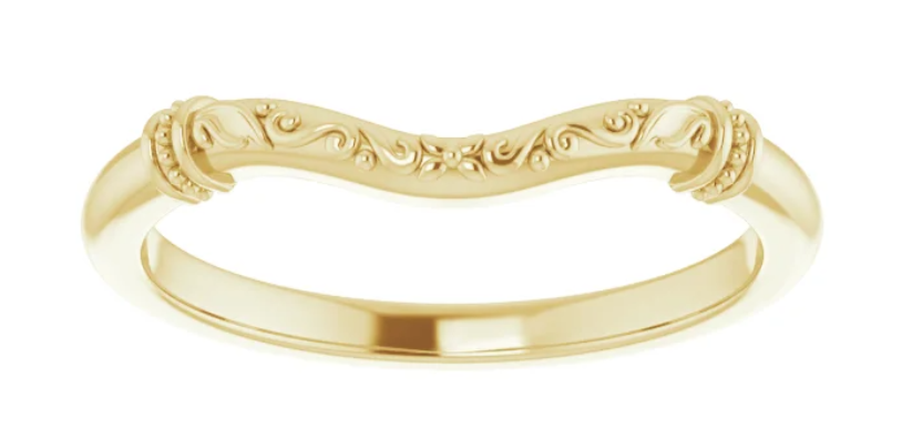 14K Yellow Gold Band for 9x6 mm Pear Ring. 52293:1126:P