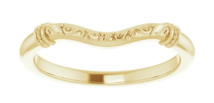 14K Yellow Gold Band for 9x6 mm Pear Ring. 52293:1126:P