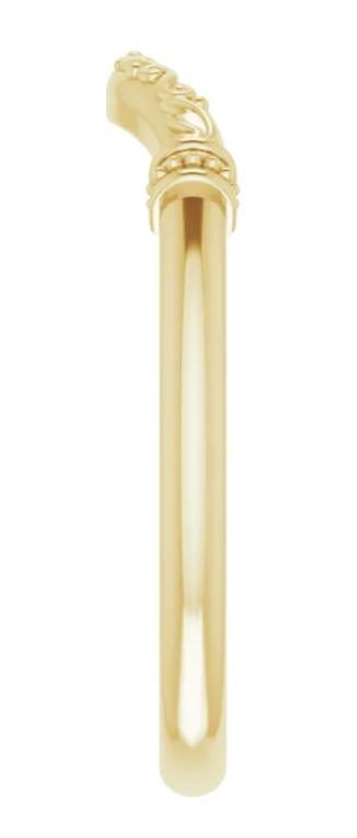 14K Yellow Gold Band for 9x6 mm Pear Ring. 52293:1126:P