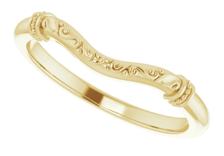 14K Yellow Gold Band for 9x6 mm Pear Ring. 52293:1126:P