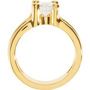 14K Yellow Gold 6.5 mm Round Engagement Ring. 120263:214917:P