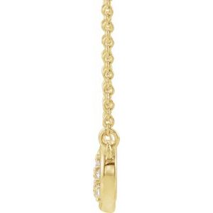 14K Yellow Gold 1/8 CTW Diamond Infinity-Inspired Bar 16" Necklace