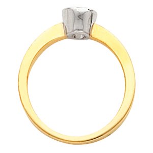 14K Yellow & White Bezel-Set Solitaire Engagement Ring. 120060:223789:P